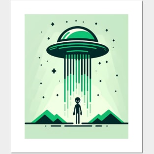 Green Alien Posters and Art